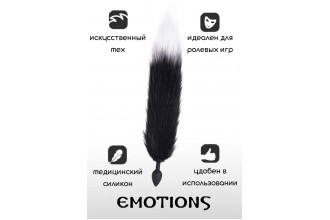 Черная анальная пробка с хвостом Emotions Furry