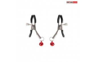 Серебристые зажимы на соски с шариками