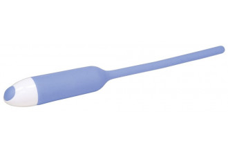 Голубой вибратор для уретры Dilator Vibe - 19 см.