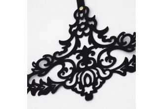 Черная резная портупея с золотистой фурнитурой Черная резная портупея с золотистой фурнитурой