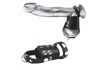 Кольцо на член и мошонку Cock Ring With 2 Ball Stretcher And Optional Weight Ring