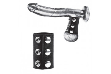 Чёрная утяжка на кнопках 100% PVC STRAP WITH METAL SNAP