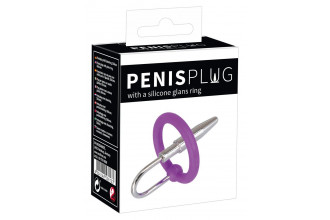 Уретральный плаг с силиконовым кольцом под головку Penis Plug