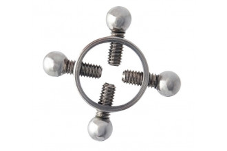 Серебристые зажимы для сосков на винтах