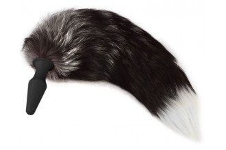 Коническая анальная пробка с натуральным хвостом