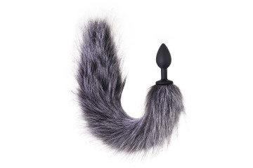 Черная анальная пробка с хвостом Emotions Shaggy
