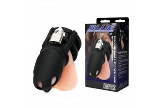 Черная клетка для пениса Silicone Small 2 in Cock Cage With Ball Divider