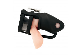 Черная клетка для пениса Silicone Small 2 in Cock Cage With Ball Divider