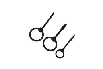 Набор из 3 черных уретральных массажеров Spin