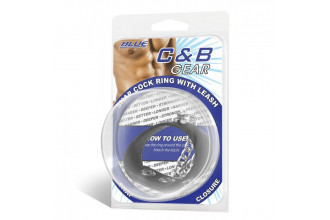 Утяжка на пенис с поводком Snap Cock Ring With 12 Leash