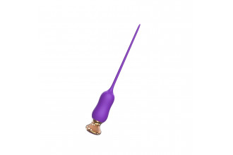 Фиолетовый тонкий стимулятор Nipple Vibrator - 23 см.