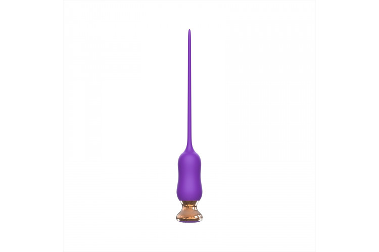 Фиолетовый тонкий стимулятор Nipple Vibrator - 23 см.