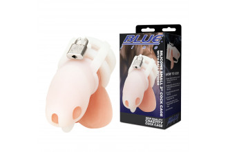 Белая клетка для пениса Silicone Small 2 in Cock Cage With Ball Divider
