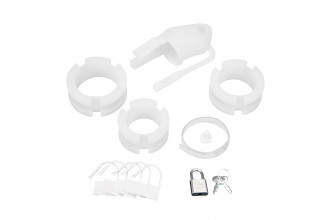 Белая клетка для пениса Silicone Small 2 in Cock Cage With Ball Divider
