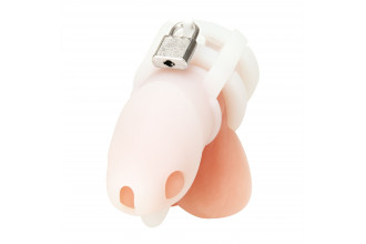 Белая клетка для пениса Silicone Small 2 in Cock Cage With Ball Divider