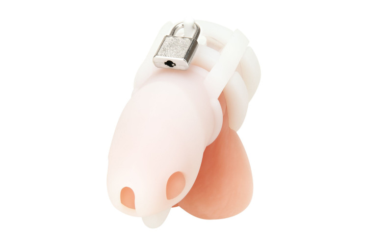 Белая клетка для пениса Silicone Small 2 in Cock Cage With Ball Divider