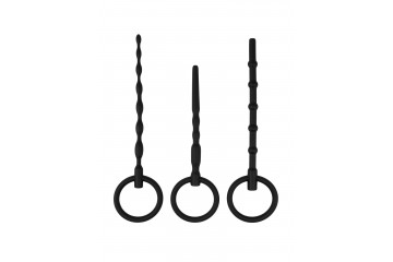 Набор из 3 черных уретральных массажеров Twist