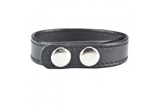 Кольцо на пенис SNAP COCK RING из искусственной кожи на клепках