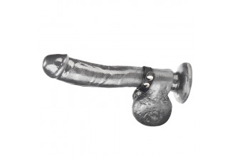 Кольцо на пенис SNAP COCK RING из искусственной кожи на клепках