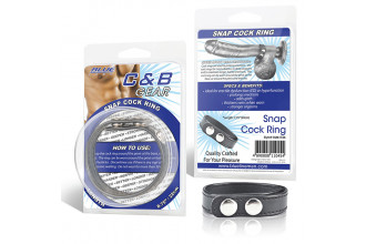 Кольцо на пенис SNAP COCK RING из искусственной кожи на клепках
