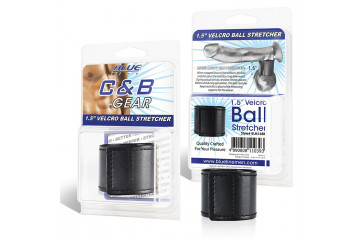 Хомут-утяжка для мошонки из искусственной кожи на липучке VELCRO BALL STRETCHER- 4 см.
