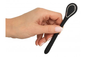 Черный гибкий уретральный стимулятор с вибрацией Vibrating Bendable Dilator - 13,5 см.