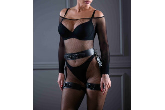 Кожаный пояс с гартерами Sex Game