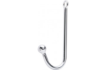 Серебристый анальный крюк с одним шариком