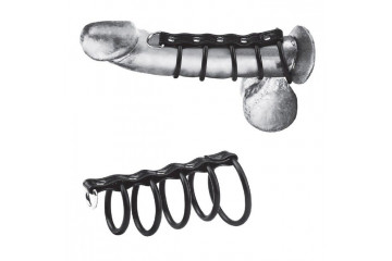 Хомут на пенис с 5 резиновыми кольцами 5 Ring Rubber Gates Of Hell With Lead
