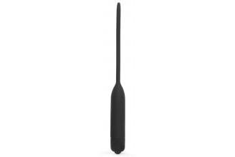 Черный уретральный виброплаг Silicone Vibrating Urethral Dilator - 21 см.