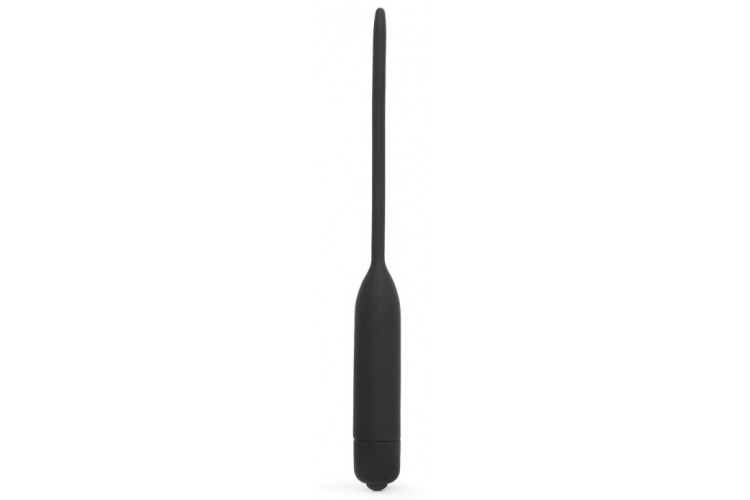 Черный уретральный виброплаг Silicone Vibrating Urethral Dilator - 21 см.