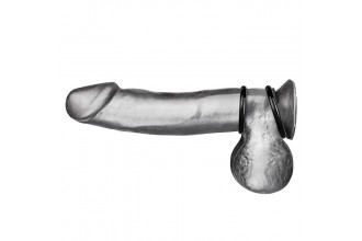 Набор из двух черных силиконовых колец разного диаметра SILICONE COCK RING SET