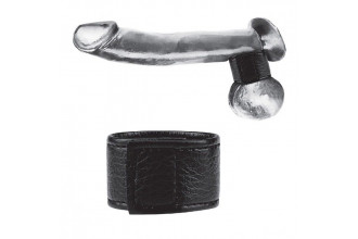 Чёрная утяжка на мошонку 1 Velcro Ball Stretcher