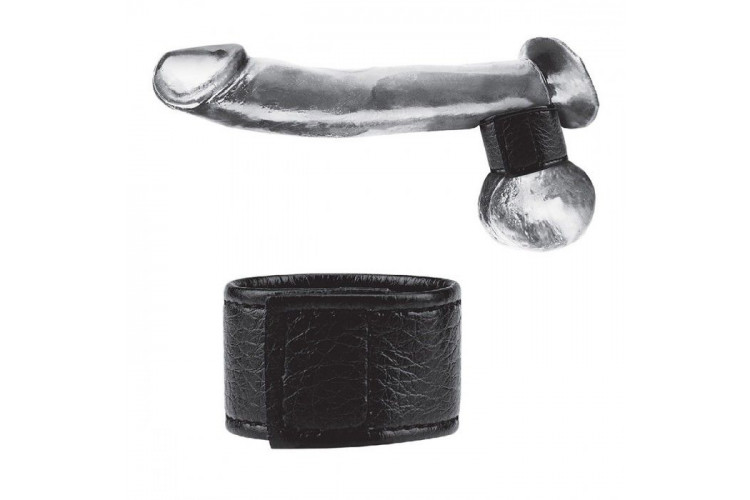 Чёрная утяжка на мошонку 1 Velcro Ball Stretcher