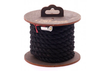 Черная хлопковая веревка для бондажа на катушке - 3 м.