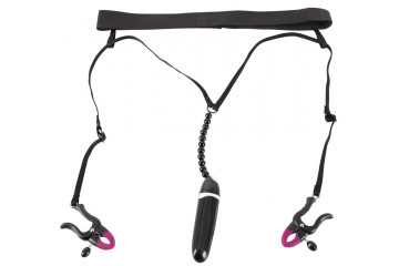 Женские вибростринги с зажимами для половых губ Spreader String with Vibrator