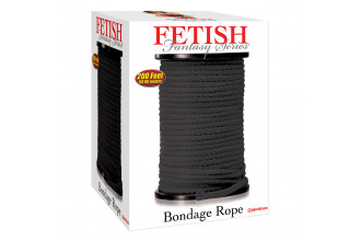 Черная веревка для связывания Bondage Rope - 60,9 м.
