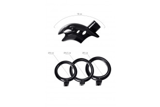 Черный мужской пояс верности из пластика