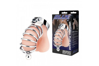 Серебристая клетка для члена Urethral Play Cage