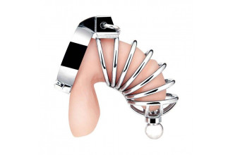 Серебристая клетка для члена Urethral Play Cage
