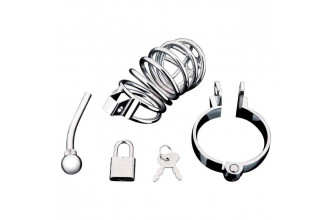 Серебристая клетка для члена Urethral Play Cage