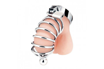 Серебристая клетка для члена Urethral Play Cage
