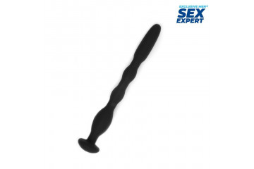 Черный силиконовый уретральный стимулятор - 10 см.