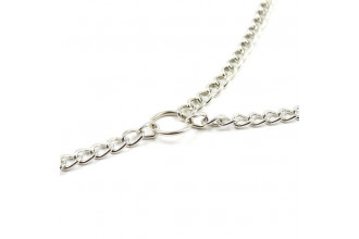 Серебристые зажимы для сосков и половых губ на тонкой цепочке