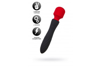 Черно-красный двусторонний вибромассажер Black&Red - 21 см.
