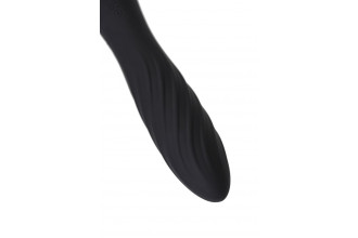 Черно-красный двусторонний вибромассажер Black&Red - 21 см.