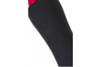 Черно-красный двусторонний вибромассажер Black&Red - 21 см.