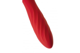 Красно-черный двусторонний вибромассажер Black&Red - 21 см. Красно-черный двусторонний вибромассажер Black&Red - 21 см.