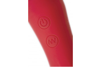 Красно-черный двусторонний вибромассажер Black&Red - 21 см. Красно-черный двусторонний вибромассажер Black&Red - 21 см.