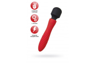 Красно-черный двусторонний вибромассажер Black&Red - 21 см.